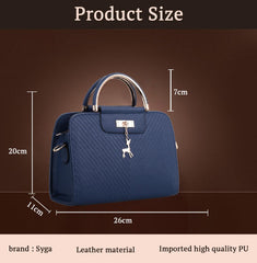 SYGA Women's Handbag Corrugated Fawn Pendant Cute Shoulder Bag Fashionable Style Crossbody Bag(Blue)