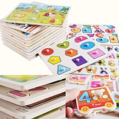 SYGA Educational Wooden Fruits Block Puzzle Fruits Learning Toy for Kids and Children