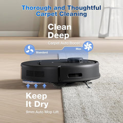 ECOVACS Deebot N30 PRO Omni 2 In 1 Robotic Vacuum Cleaner & Mop,10000 Pa Suction,3500+ Sq.Ft,Self-Emptying Omni-Station,Truedge Mopping,Zerotangle 2.0,Hot Air-Drying,Auto-Lift Mop On Carpet,320 Mins
