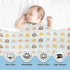 SYGA 110CM Baby Swaddle Blankets 6 Layer Muslin Swaddle Wrap 100% Cotton Stroller Cover Receiving (Avocado)