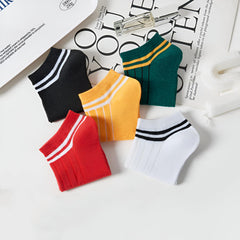 MOMISY 5 Pairs Baby Kids Girl Boys Tube Socks Toddlers Comfortable Ankel Length gifts (IN, Age, 3 Years, 5 Years, 4 Stripes)