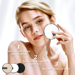 MOMISY Reusable Makeup Remover Cleansing Pads | Easily Removes Stubborn Face & Eye Makeup | Multifunctional, Safe for Oily, Dry or Sensitive skin | Pack of 4