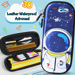 SYGA Children's Universe Space and Astronaut Pencil Case Pouch Portable Multifunction Pen Case with Compartments for Boys & Girls (Dark Blue)