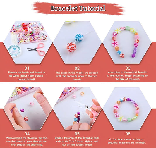 SYGA Beads for Kids Crafts Children's Jewelry Making Kit DIY Bracelets Necklace Hairband and Rings Craft Kits Birthday for 4, 5, 6, 7-Year-Old Little Girls-Multicolor (DIYBeadsSet-16)