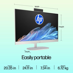 HP All-in-One, Intel Core Ultra 5 125U (16GB DDR5,1TB SSD) IPS, 300 nits, Anti-Glare, 27inch(68.6cm) FHD, Win11, M365, Office24, Shell White, 6.72kg, FHD IR tilt Camera w/Privacy shuttter, 27-cr1027in