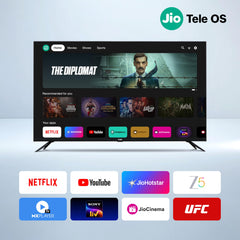 VW 108 cm (43 inches) Nano Sync Series 4K Ultra HD Smart JioTele OS QLED TV VW43JQ1 (Black)