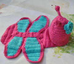 MOMISY Newborn Photography Props Baby Girl Boy Photo Props for Infant Hand Crocheted Butterfly Outfit-Pink Blue