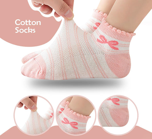 SYGA 5 Pairs Baby Girl & Baby Boy Socks, Toddlers Infant Cotton Stretch Crew Socks with Tiny Rabit Design, Suitable for 9 Months to 2 Years baby