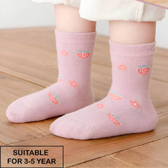 MOMISY 5 Pairs Baby Girl Boys Tube ankle Socks for Baby Girl BoysToddlers Infant kids (Cute Rabbit, 3 Year to 5 Year)