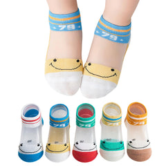 MOMISY 5 Pairs Tube Socks for children Toddlers Infant Baby Girl Boys (Number Smiley, 0 year to 1 year)