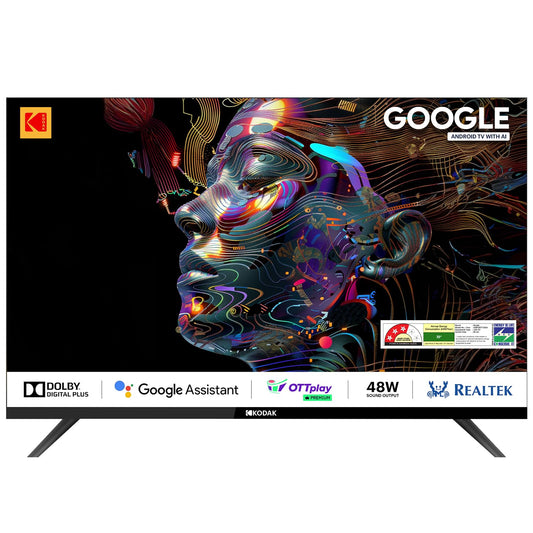 Kodak 80 cm (32 inches) Matrix Series QLED Android Google TV 32MT5077 HD Ready (Black)
