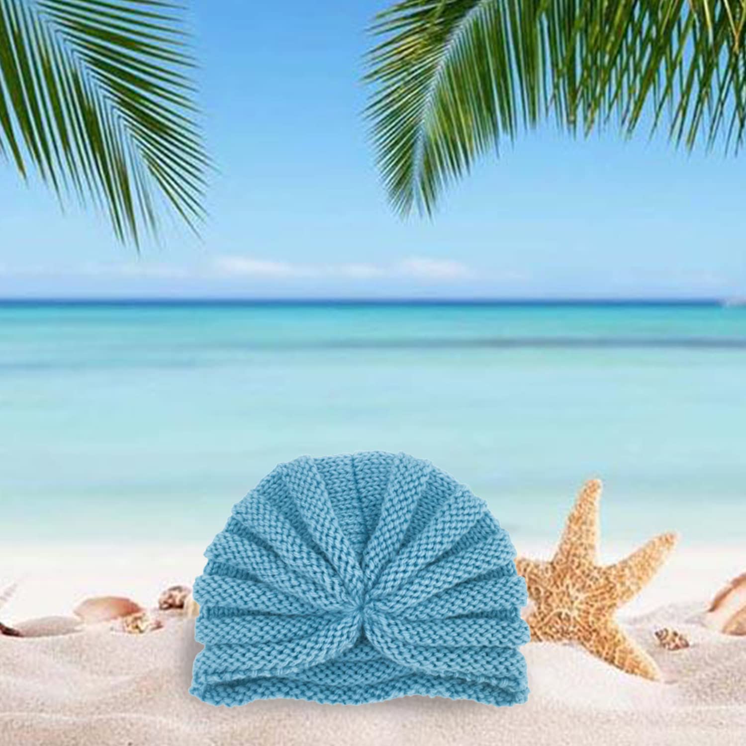 SYGA Baby Turban Cap Unisex Winter Woolen Warm Hat Bowknot Knitted Infant Toddler Cap 0-3 Years Beige