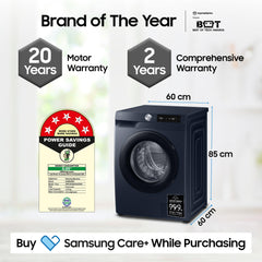 Samsung 12 kg, 5star, AI Control, AI Ecobubble, Super Speed, Wi-Fi, Hygiene Steam with Inbuilt Heater, Digital Inverter, Fully-Automatic Front Load Washing Machine (WW12DG6B24ASTL, Navy)