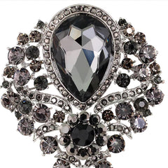 SYGA Brooch Pin Fashion Crystal Rhinestone Jewellery Pin Vintage Clothing Accessories Decoration Glass Pendant Gray Brooches For Women- S242