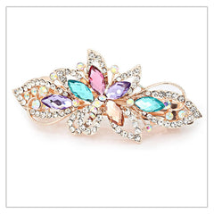SYGA Women Rhinestone Hair Buckle Flexible Clip Hair Pin Adult Head Top Buckle Hair Accessories For Women, Girls - HJ0305 White