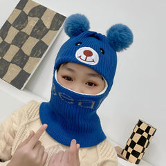 MOMISY Accessories Winter Soft Woolen Monkey Cap with Velvet Lining for Baby Boys Girls Kids, Infant, Toddler- 2-6years, Pack of 1-Bear (in, Age, 2 Years, 6 Years, Blue)