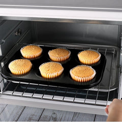 Syga 1Pcs Muffin Cup Cake Tray for 6 Muffins Bakeware Silicone Muffin Pan_Black