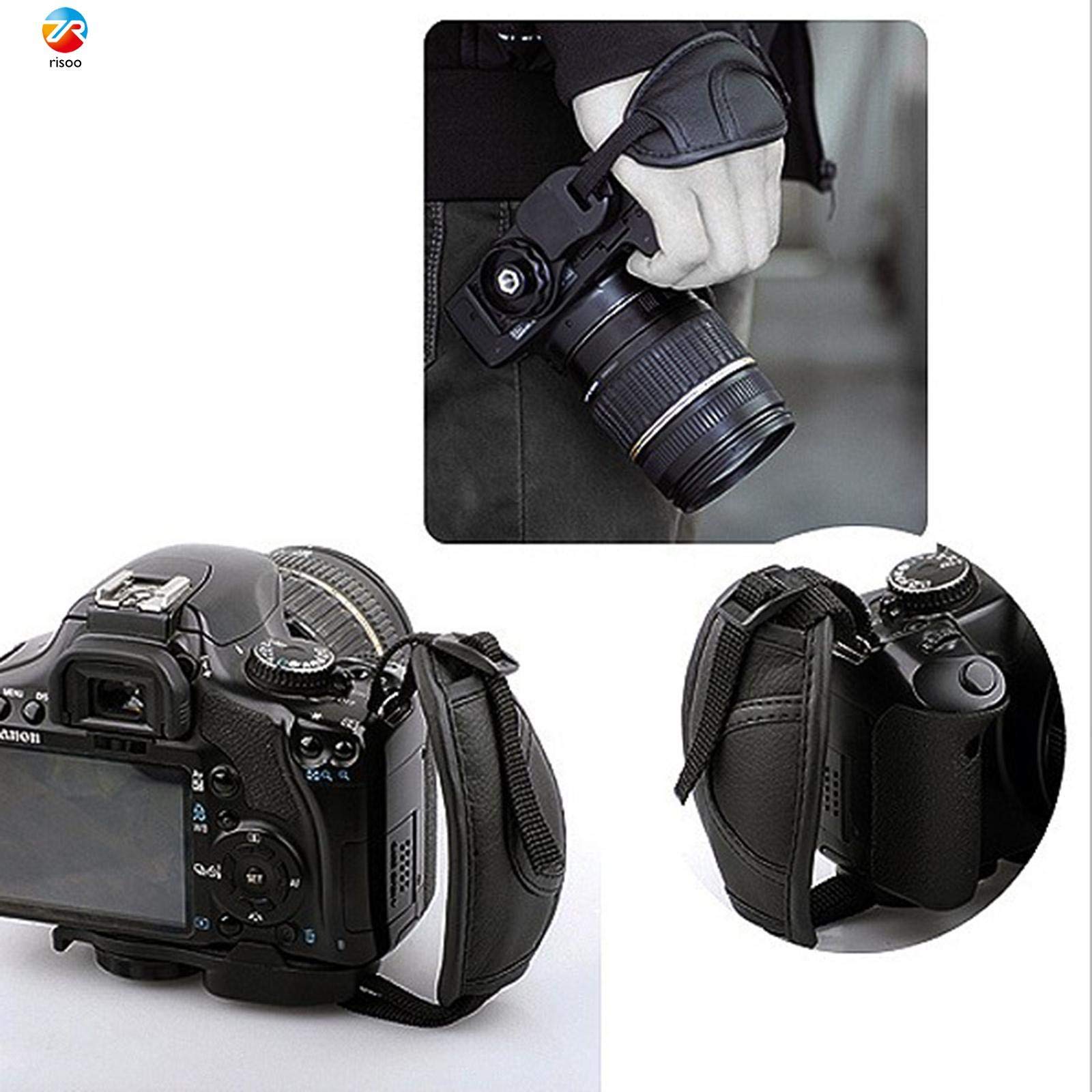 SYGA DSLR Camera Hand Grip Wrist Strap Oval Shape Black Strap