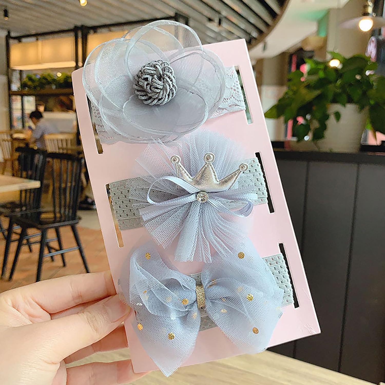 SYGA 3 Pcs Baby Girl Headband Soft Flower Bow Strechable Hairband Suitable For Newborns, Infants, Toddlers and Kids 0-3 Years(Color - 02)