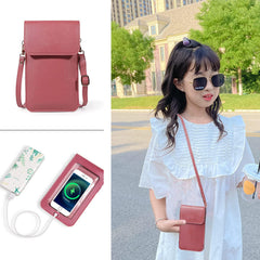MOMISY Women Cellphone Sling Bag Card Holder Wallet Purse Clutch Handbag Crossbody Shoulder Bag for Girls (Dark Pink)