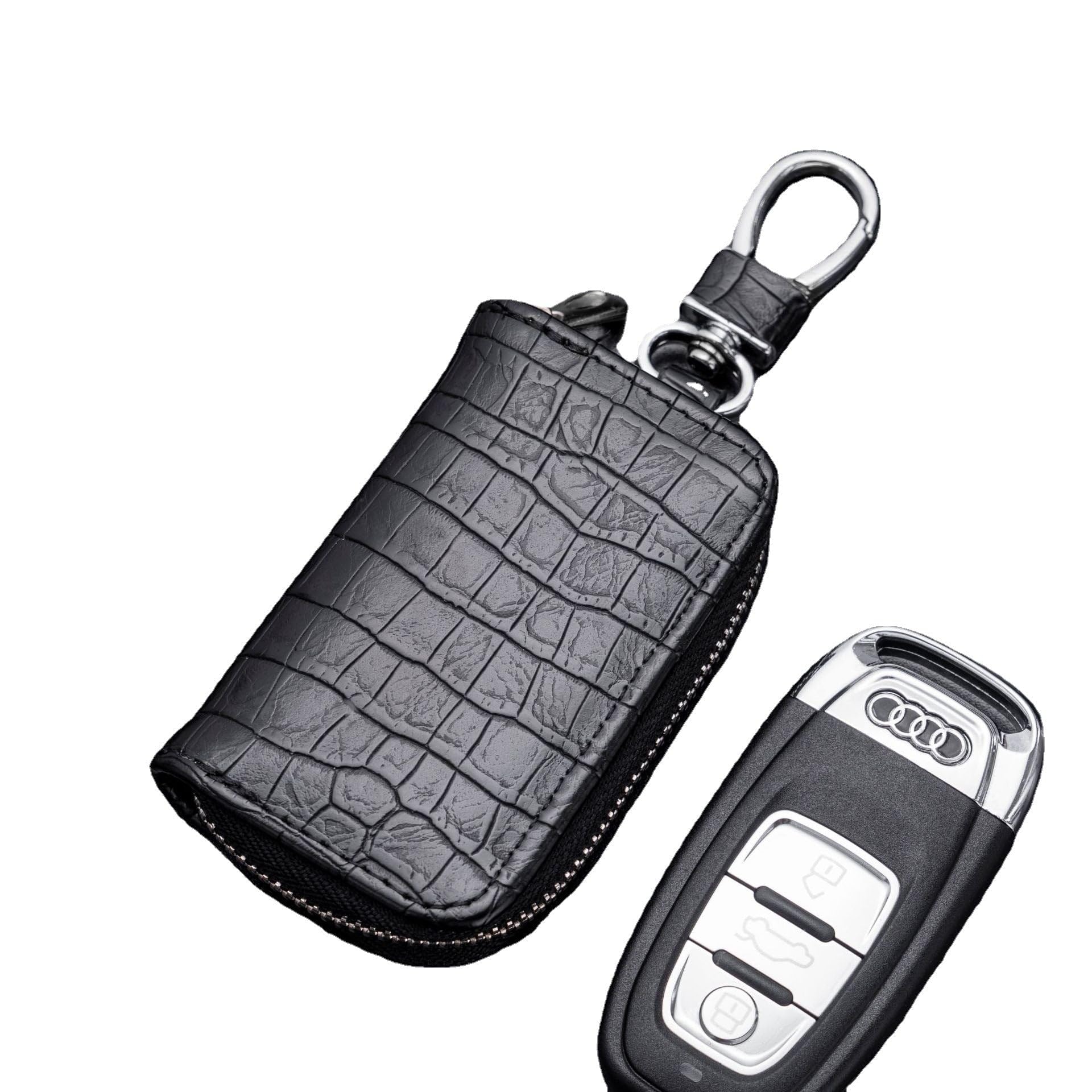 SYGA Car Key Bag Creative Style Car Zipper Fashion Protective Case for Men and Women(Key-Black)