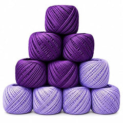 Crochet Cotton Thread Yarn Combo, 10 Rolls for Knitting, Crochet, Embroidery and Craft Making, Soft Decorative Thread for Handmade DIY Projects, Yellow & Green
