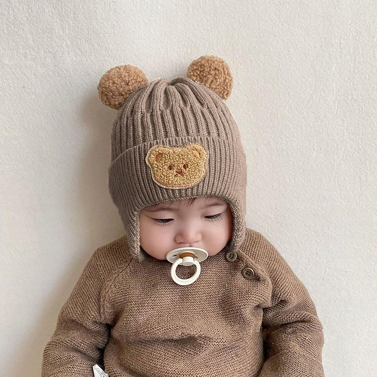 SYGA Winter Warm Ear Protection Knitted Cute Pompom Baby Hat (2-6 Year)