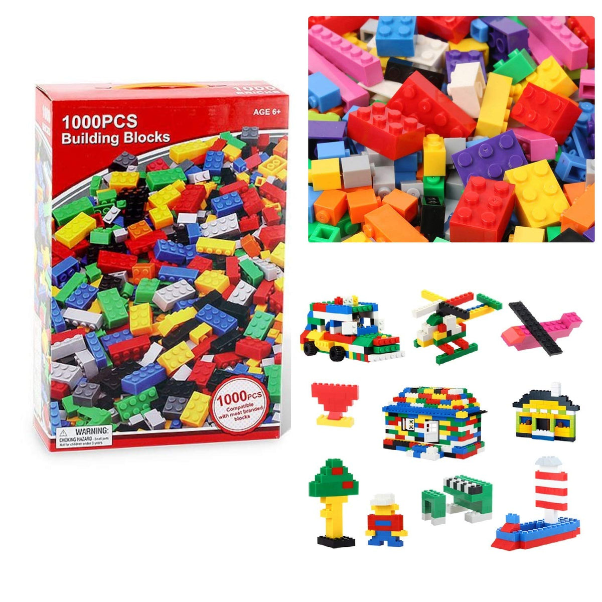 SYGA 1000 pc Toy Building Bricks Educational Game Blocks Kit for Children Compatible with Major Brands