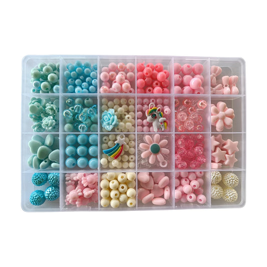 SYGA Beads for Kids Crafts Children's Jewelry Making Kit DIY Bracelets Necklace Hairband and Rings Craft Kits Birthday for 4, 5, 6, 7-Year-Old Little Girls-Multicolor (DIYBeadsSet-11)