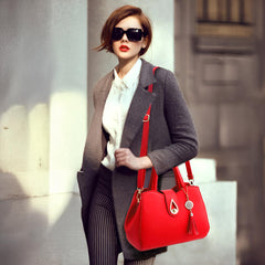 Syga Women's Elegant Handbag Stylish Crossbody Shoulder Bag with Tassel Charm