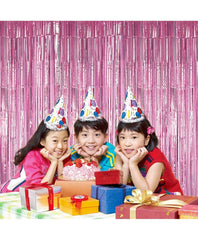SYGA 1 Pieces 2x1 Meter Decoration Tinsel Curtain Foil for Photo Backdrop Party Celebrations (Black)