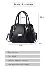SYGA Women's Bags Soft Leather Middle-Aged And Elderly Women's Bags Single Shoulder Crossbody Bag(Black)