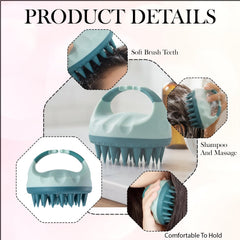MOMISY Scalp Massager Shampoo Brush, Eco-Friendly Wheat Straw Body With Soft Silicon Bristles, Hair Scalp Scrubber, Scalp Exfoliator | Dandruff Removal (Green)