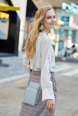 SYGA Lingge Mobile Phone Bag Fashionable Blue Versatile Mobile Phone Bag Ladies Shoulder Bag