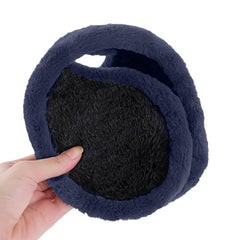 SYGA Winter Men's Trendy Warm Earmuffs Thickened Plush Back-Worn Earmuffs Winter Cold-Proof(Navy Blue)
