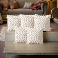 MOMISY Corduroy Cushion Throw Pillow Covers, Diamond, 45 x 45 cm, 18 x 18 inch (5, Beige5)