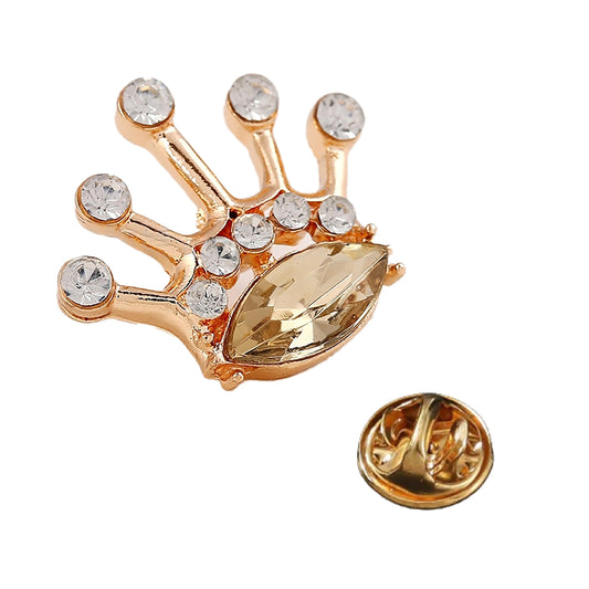 SYGA Men's Suit Chest Brooch Fashionable Gemstone Decoration Diamond Clothing Accessories(Champagne Diamond)