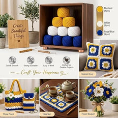 Crochet Cotton Thread Yarn Combo, 10 Rolls for Knitting, Crochet, Embroidery and Craft Making, Soft Decorative Thread for Handmade DIY Projects, Yellow & Green