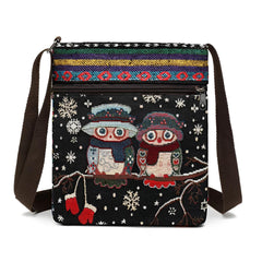 SYGA Women's Jacquard Cloth Material With Butterfly Pattern, Sling Bag