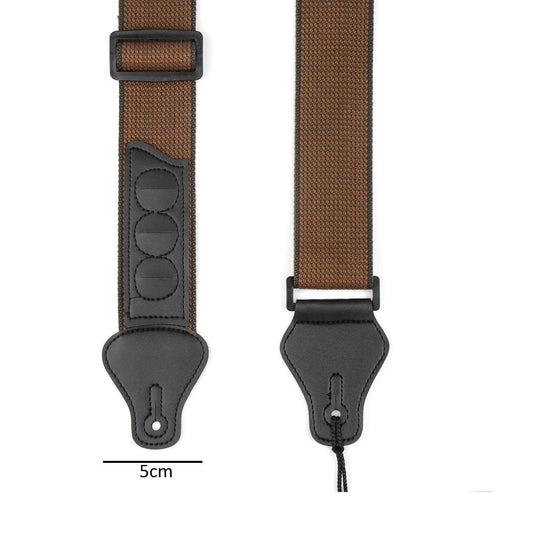 SYGA Guitar Strap with 3 Pick Holders 100% Soft Cotton Strap For Bass Electric & Acoustic Guitars(Black)