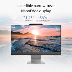 ASUS AIO A3202,21.45" FHD,Intel 7305, All-in-One PC for Students(8GB/512GB/Windows 11/MS Office 365 Basic (1Year)*/Office 2024/Black/4.84 Kg), with Wireless Keyboard & Wireless Mouse,A3202WBA-BPB006WS