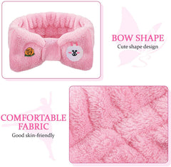 MOMISY Elastic Lovely Hair Band Wash Face Spa Headband-Washable Facial Band Makeup Wrap Headbands for Women (Pink)