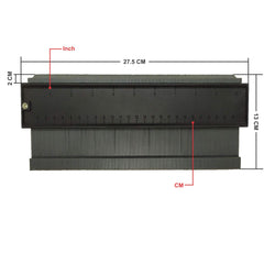 SYGA 25 cm Long Contour Irregular Profile Gauge Duplicator Tiling Laminate Tiles Edge Shaping Wood Measure Ruler for Professional Precise Measurement(Grey)
