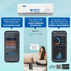 Blue Star 1 Ton 5 Star, Wi-Fi Smart Inverter Split AC (Copper,Convertible 5 in 1 Cooling, AI Pro, Voice Command, DigiQ Hepta Sensors, 4 Way Swing, ID512ZNURS, White)