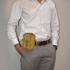 MOMISY Waist Bag, Fanny Pack, Chest Pouch for Men Women Boys Girls (Khaki, 17 * 11.5 * 5 cm)