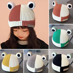 MOMISY Baby Beanie Hat, Chess Warm Toddlers Winter Hat, Double Pom Pom Beanies for Boys & Girls Woolen Knitted Cap (6 Months - 2 Years) (Brown)