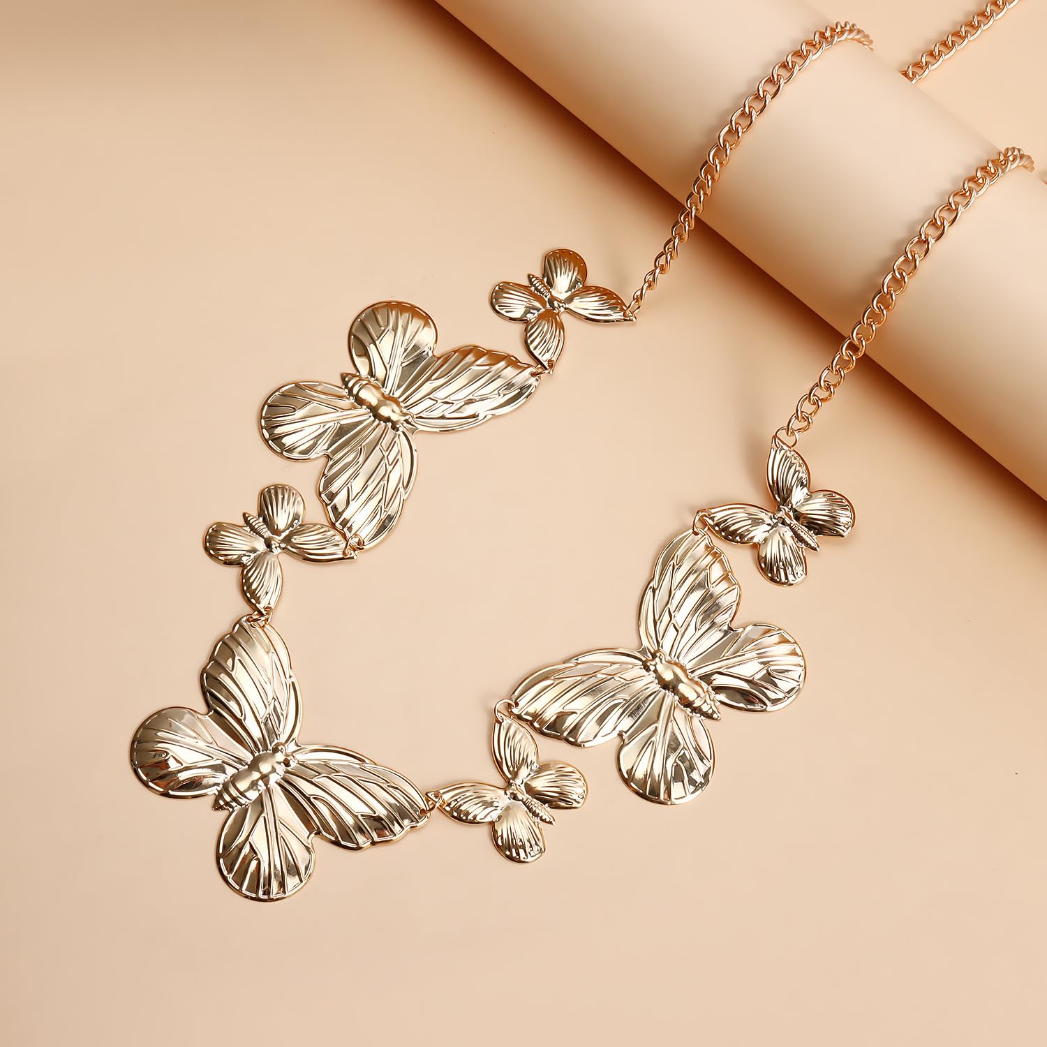 SYGA Women's Metal Waist Chain With Butterfly Pendant (Gold)