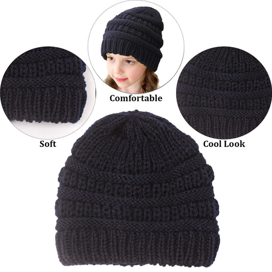 SYGA Winter Woolen Hat Knitted Warm Wool Hat for Girls and Boys (Beige) 6MONTH-5 Years