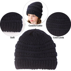 SYGA Winter Woolen Hat Knitted Warm Wool Hat for Girls and Boys (Beige) 6MONTH-5 Years