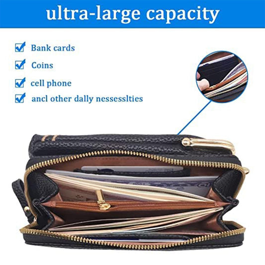 MOMISY Mobile Bag Cellphone Sling Bag Card Holder Wallet Handbag Crossbody multi-function Shoulder Bag for Girls & Women-Embroidery (Black)